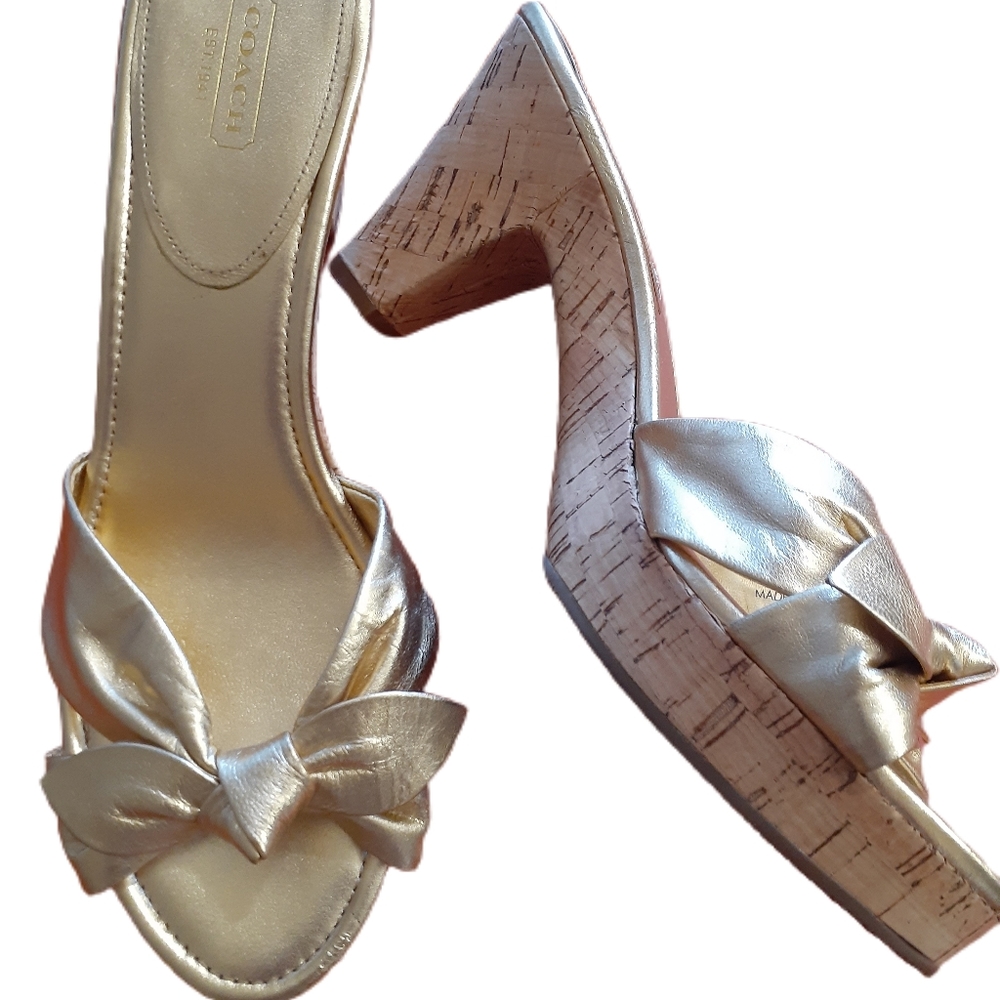 COACH Karen Gold Wedges, 11
